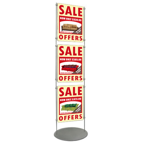10mm bar stand for 3x A3P poster holders